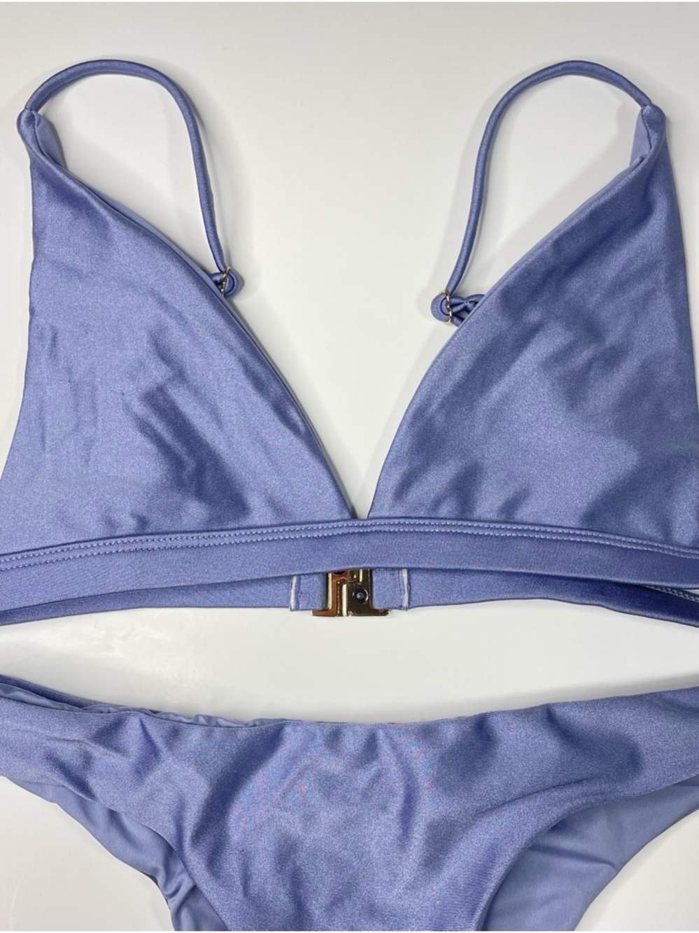 Metallic Tulum Bikini Set Silver Hardware Scrunch Detail 9.0 Swim - Picture 8 of 8